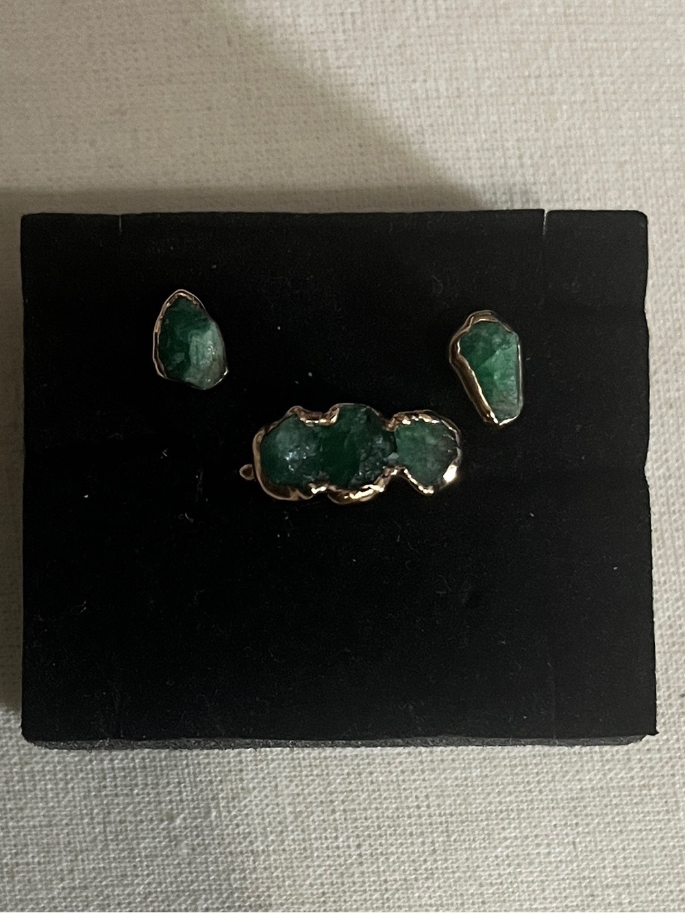Ringcrush Rose Gold Filled Emerald Ring & Stud Earrings Set